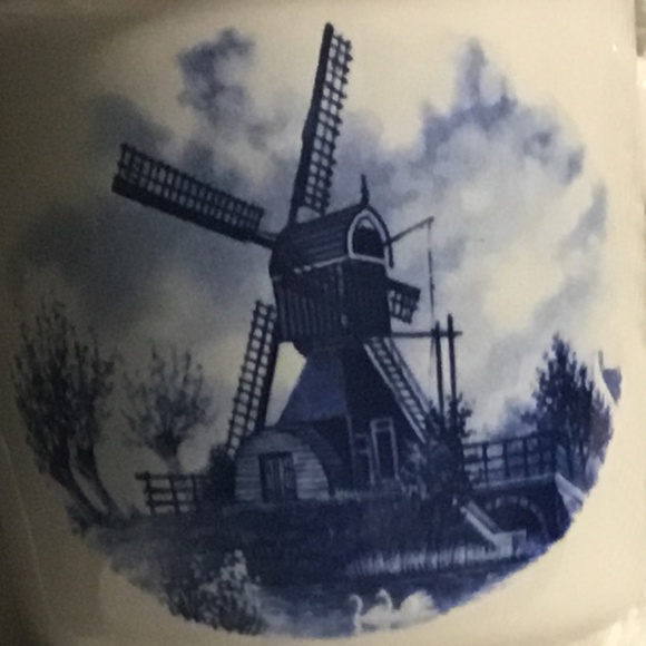 🇳🇱Delft Blauw Set of 3~Mugs\Cups~Hand Painted Windmill & Swans~Vintage - Picture 3 of 9